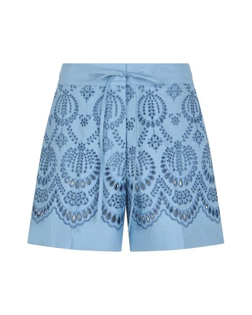 P.A.R.O.S.H. Blue Cotton Shorts