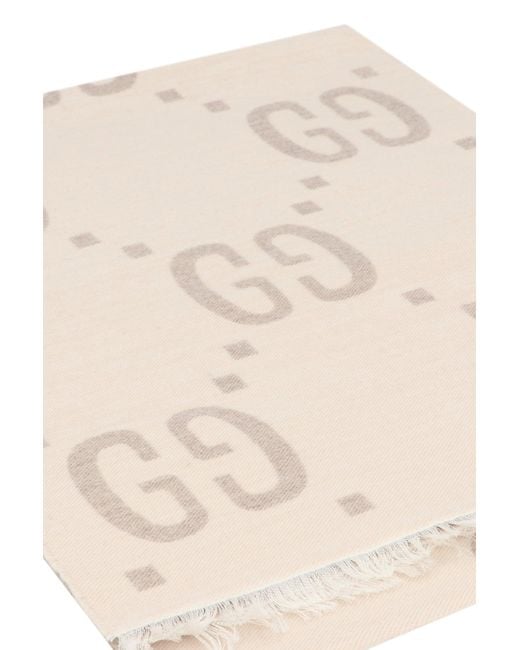 Gucci Natural Wool And Silk Fringed Scarf for men