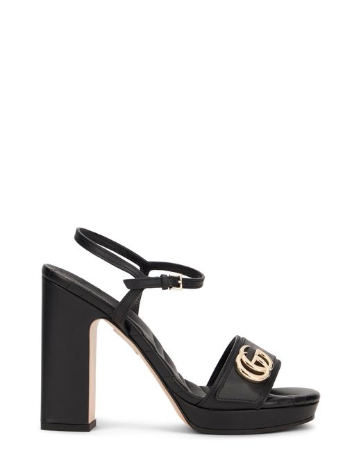 Gucci Black Gg Marmont Sandals