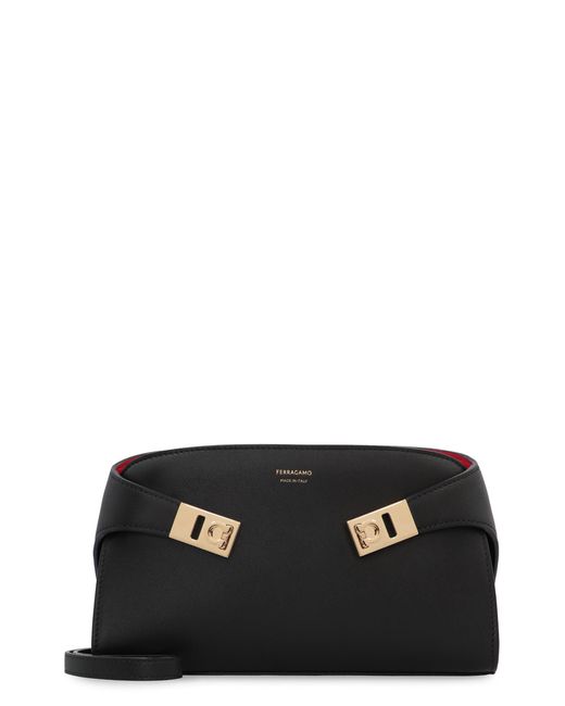 Ferragamo Black Hug Leather Crossbody Bag
