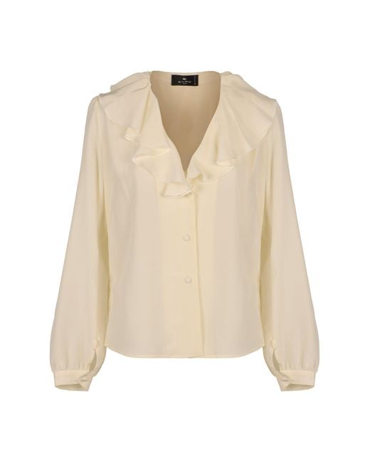 Etro Natural Printed Silk Blouse
