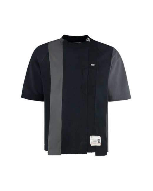 T-shirt girocollo in cotone di Maison Mihara Yasuhiro in Black da Uomo
