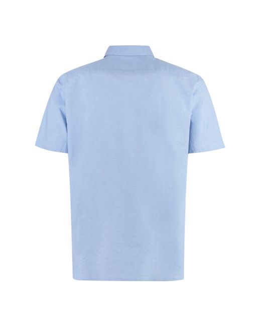Boss Blue Short Sleeve Cotton Shirt for men