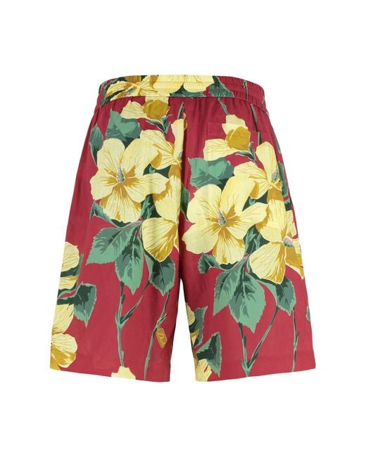 Drole de Monsieur Blue Cotton And Linen Bermuda-Shorts for men