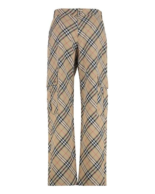 Burberry Gray Linen And Cotton Trousers for men