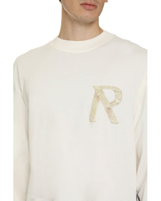 T-shirt a maniche lunghe in cotone di Represent in White da Uomo