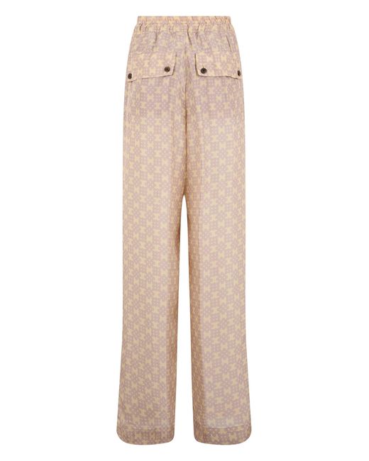 Dries Van Noten Natural Silk Pants With Print for men