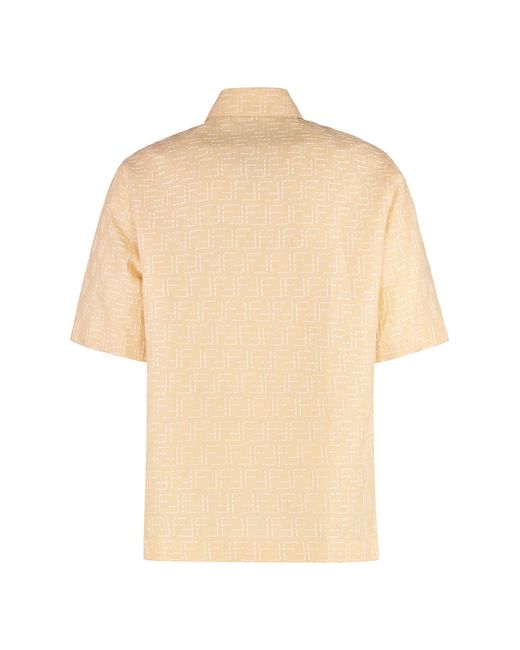 Fendi Natural Linen-Cotton Blend Shirt for men