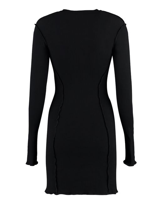 Palm Angels Black Jersey Mini Dress