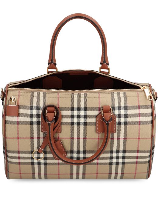 Burberry Natural Bowling Bag Check Media