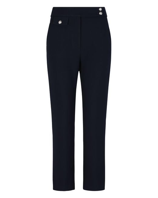 Veronica Beard Blue Slim-Leg Trousers Renzo