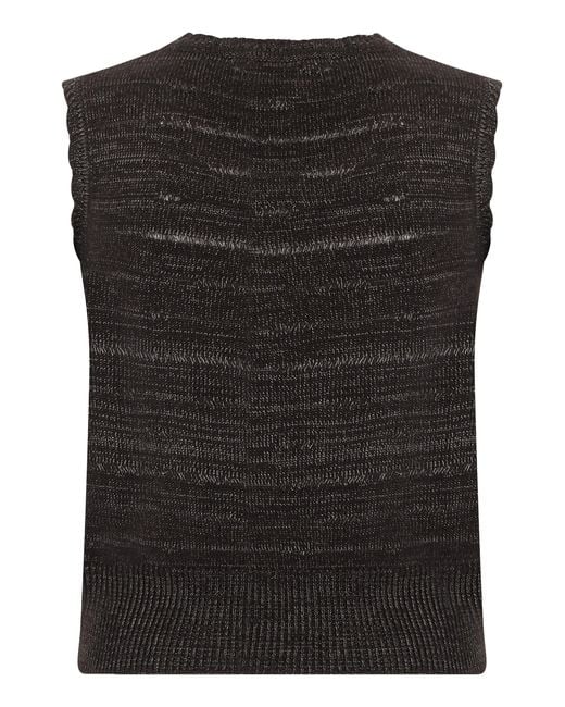 Vivienne Westwood Black Sleeveless Knit Sweater With Embroidered Logo