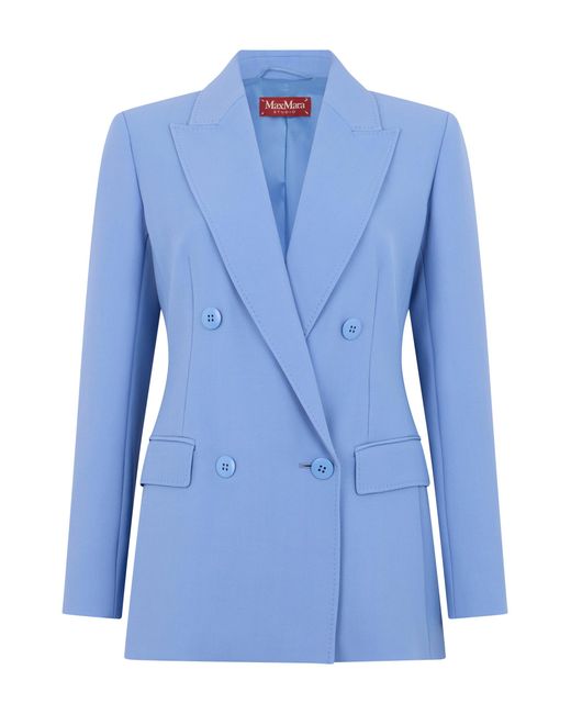 Max Mara Blue Wool Double-Breasted Blazer