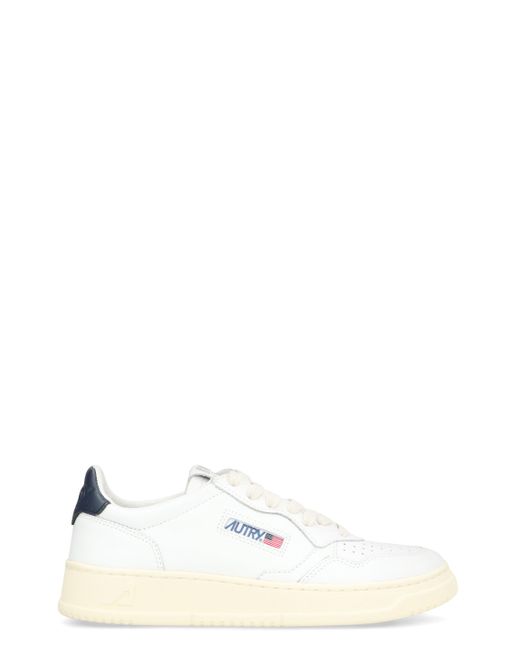 Autry White Medalist Leather Low-Top Sneakers