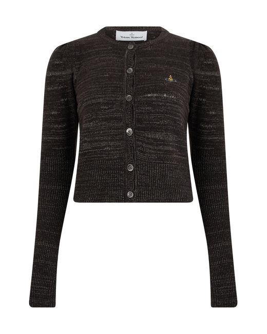 Vivienne Westwood Black Cardigan With Embroidered Logo