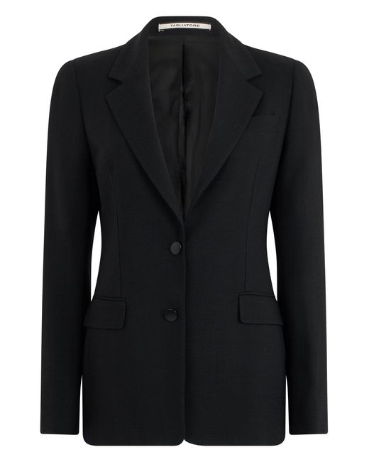 0205 Tagliatore Black Paris Single-Button Blazer