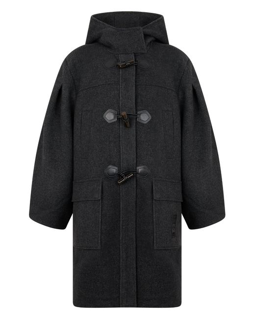 Ganni Black Coat With Loops
