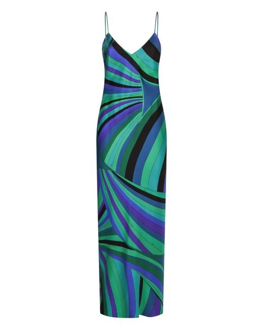 Emilio Pucci Blue Printed Silk Dress
