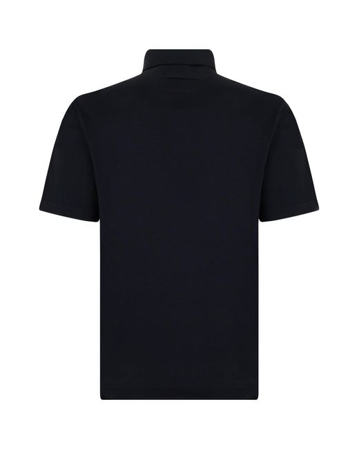 Zegna Black Short Sleeve Polo for men