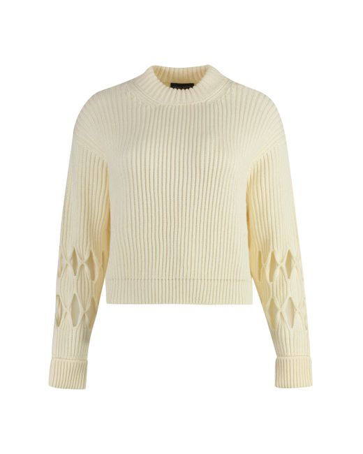 Roberto Collina Crew-neck Wool Sweater in Natural | Lyst