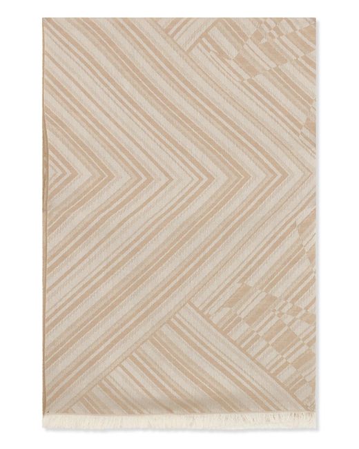 Max Mara Natural Wool And Silk Jacquard Shawl