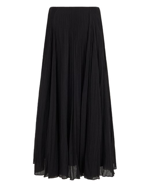 Vince Black Long Pleated Skirt