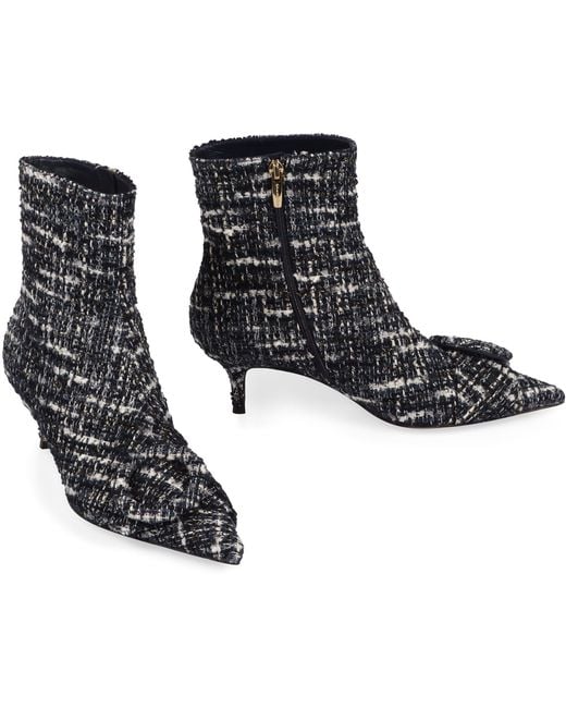 Gianvito Rossi Black Fabric Ankle Boots