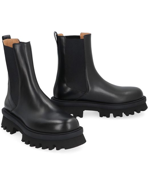 Chelsea boots in pelle di Ferragamo in Black da Uomo