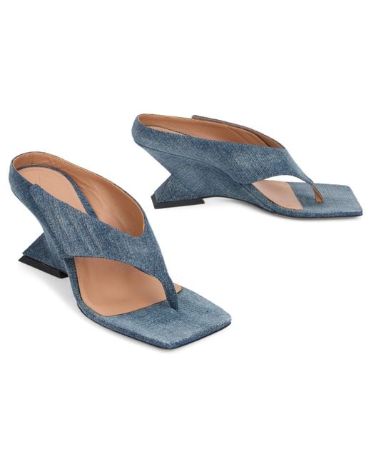 The Attico Blue Sandals With Irregular Heel