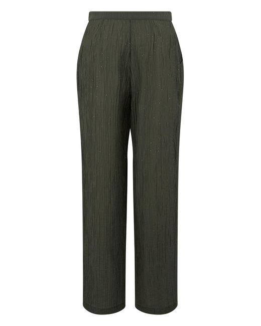 Emporio Armani Green Pleated Trousers With High Waist