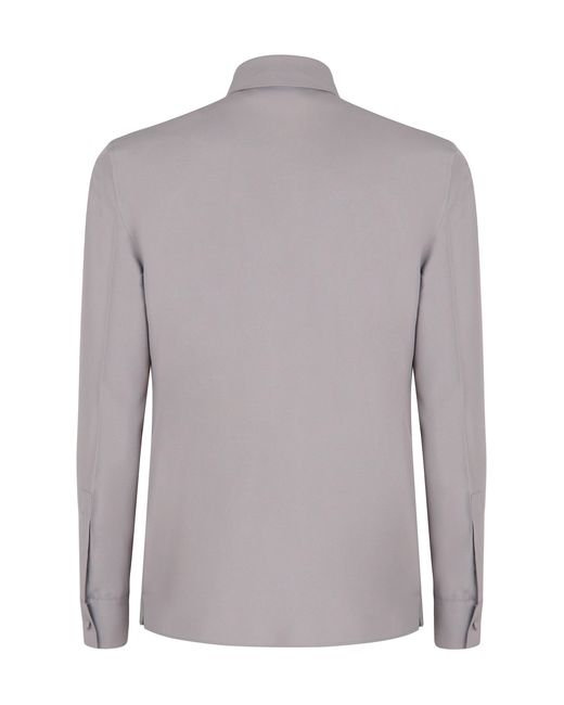 Gucci Gray Technical Panama Shirt With Clamp for men