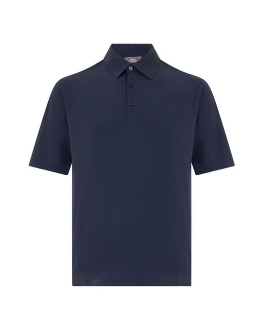 Herno Blue Short Sleeve Polo for men