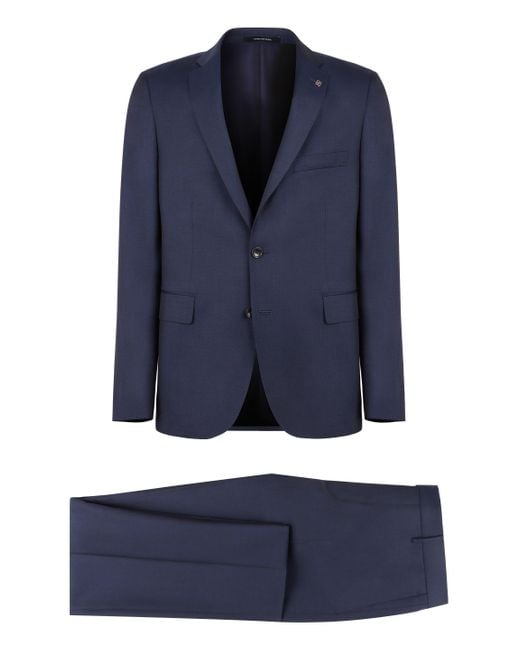 Tagliatore Blue Virgin Wool Two-piece Suit for men