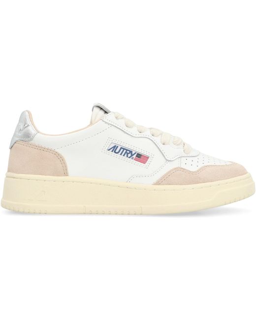 Autry White Medalist Leather Sneakers