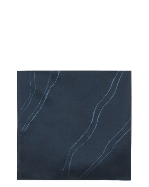 Slowear Blue Printed Silk Scarf for men