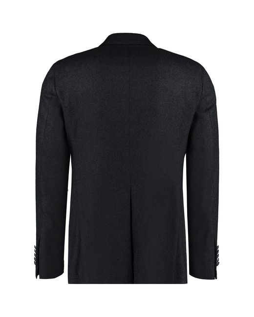 Tagliatore Black Single-Breasted Two-Button Jacket for men