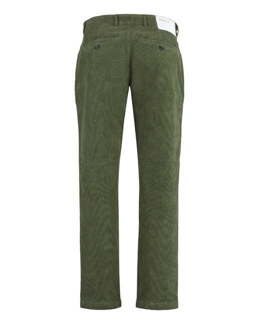 Pantaloni chino Prince in velluto a coste di Department 5 in Green da Uomo