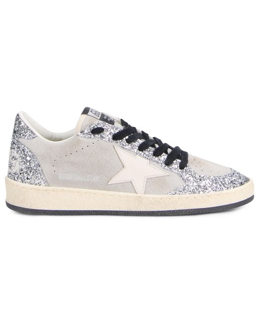 Golden Goose Deluxe Brand White Glittering Ballstar Sneakers