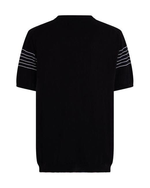 Roberto Collina Black Wool Blend Sweater With Short Sleeves for men