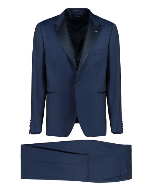 Tagliatore Blue Wool Three-Pieces Suit for men