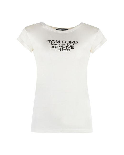 Tom Ford White Silk T-Shirt