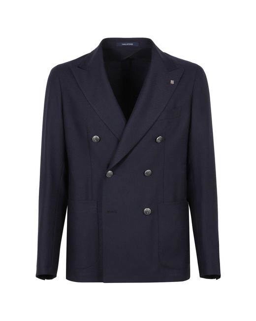 Tagliatore Blue Virgin Wool Jacket for men
