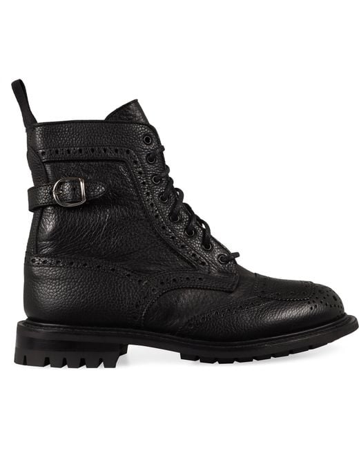 Tricker's Black Leather Ankle Boots