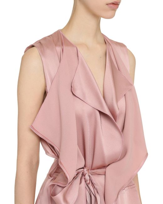 Victoria Beckham Pink Midi Dress With Belt