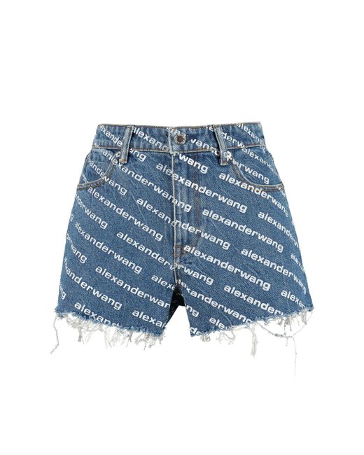 Alexander Wang Blue Bite Denim Shorts