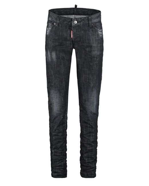 DSquared² Blue Skinny Mid Rise Jeans