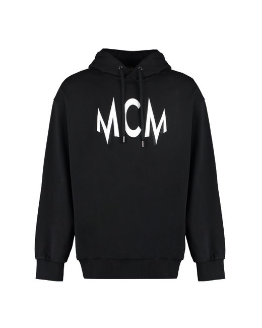 Felpa con cappuccio e intarsio logo di MCM in Black