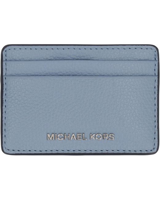Portacarte in pelle martellata di MICHAEL Michael Kors in Blue