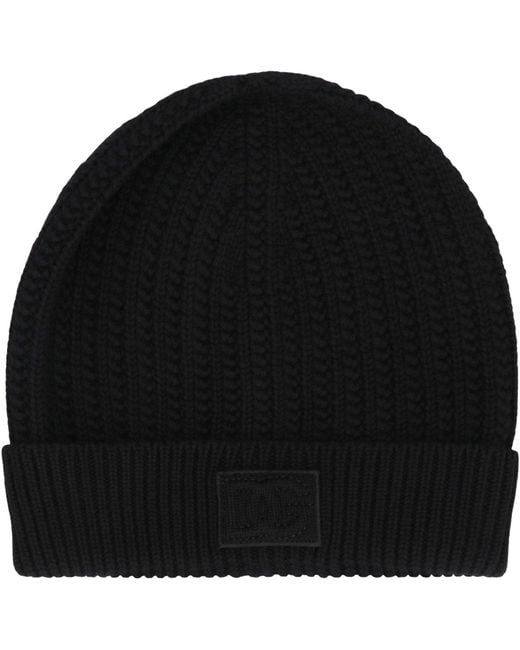Dolce & Gabbana Black Dolce & Gabbana Knit Wool Hat for men