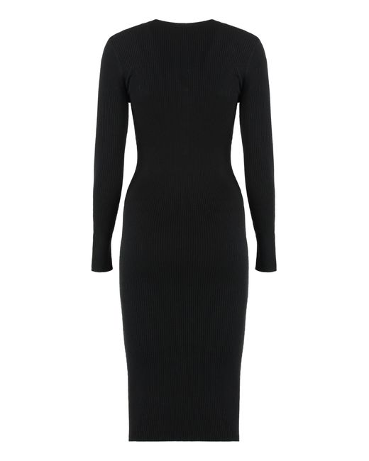 Elisabetta Franchi Black I Wear A Ribbed Sweater With A Pocket